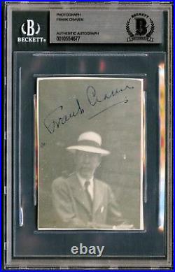 Frank Craven signed autograph 3x4 Vintage 1940s Snapshot Photo BAS Slabbed