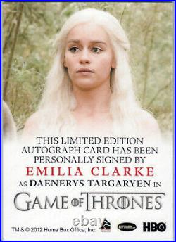 GAME OF THRONES SEASON 2 AUTOGRAPH CARD EMILIA CLARKE Daenerys Targaryen AUTO