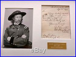 GEORGE CUSTER BAS Scarce Handwritten AUTOGRAPH Letter SIGNED Little Bighorn