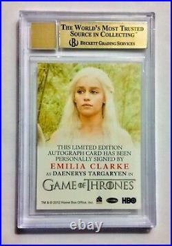 Game of thrones Season 2 EMILIA CLARKE Daenerys Targaryen BGS PERFECT AUTOGRAPH