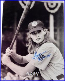 Geena Davis Hand Signed Autographed 11x14 Photo Rockford Peaches #8 MLB Holo