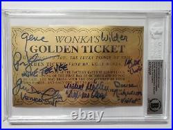 Gene Wilder Signed Willy Wonka Golden Ticket Beckett Bas Coa Denise Nickerson