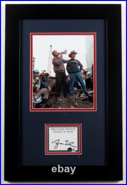 George W. Bush Signed Auto Ground Zero Custom Framed Cut Display 16x24 BAS COA