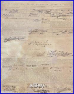 George Washington & Thomas Jefferson Signed 12.75x16 1793 Ship's Passport BAS
