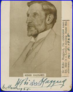 H. Rider Haggard SIGNED AUTOGRAPHED Card