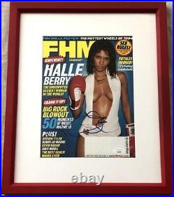 Halle Berry autographed signed autograph sexy 2003 FHM magazine cover framed JSA