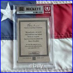 Harry Houdini Handwritten Word Cut From An Autograph Letter Signed Beckett BAS