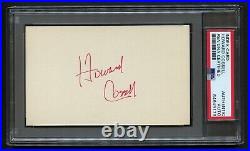 Howard Cossell signed autograph Vintage 3x5 Sports Journalist & Broadcaster PSA