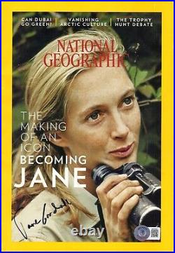 JANE GOODALL Signed Autographed 2017 National Geographic Beckett BAS #BH20221