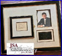 JOHN F. KENNEDY JSA COA Authentic JFK AUTOGRAPH Signed Display 1960