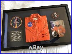 JOHN GLENN Autographed Vintage Signed NASA Flight Suit Museum Framed Display-JSA