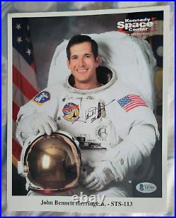 JOHN HERRINGTON STS-113 signed NASA astronaut RARE KSC 8 x10 with BECKETT T42565