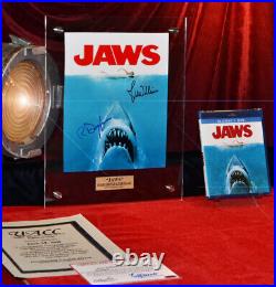 JOHN WILLIAMS & RICHARD DREYFUSS Signed JAWS Autograph, Frame, COA UACC#228, DVD