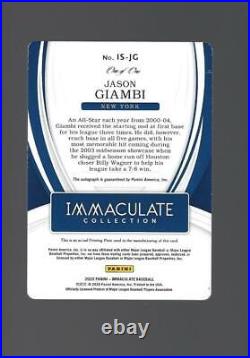 Jason Giambi 2020 Immaculate Collection Autographs Printing Plates 1/1