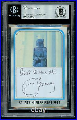 Jeremy Bulloch signed a autograph Custom Cut Topps Card Boba Fett Star Wars BAS