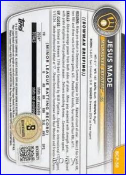 Jesus Made Autographed 2025 Bowman Chrome Prospects BCP50 Card BECKETT WITNESSED