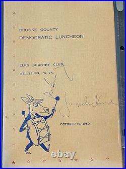 John F. Kennedy JFK Jackie Kennedy Autograph Campaign Invitation Signed BGS Mint