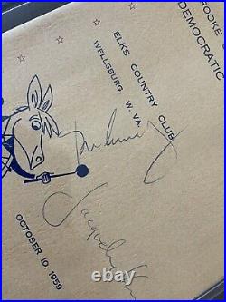 John F. Kennedy JFK Jackie Kennedy Autograph Campaign Invitation Signed BGS Mint