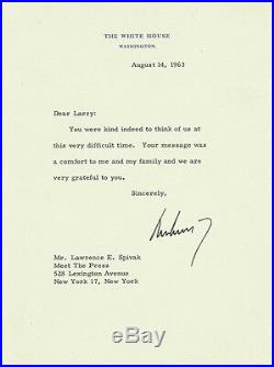 John F. Kennedy Typed Letter Signed 08/14/1963