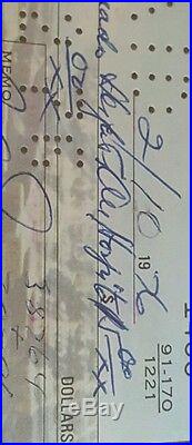 Joseph Bonanno Check Signed 2/10/1976 Mafia Godfather Original 5 Families