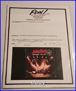 Judas Priest full band signed mini record Roger Epperson REAL COA autograph x5