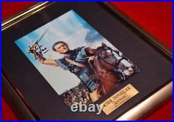 KIRK DOUGLAS Signed Color Autograph SPARTACUS, COA, UACC, FRAME, DVD, FREE SHIP