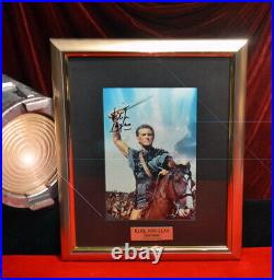 KIRK DOUGLAS Signed Color Autograph SPARTACUS, COA, UACC, FRAME, DVD, FREE SHIP