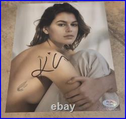 Kaia Gerber signed 8x10 photo autograph PSA DNA photoshoot tattoos