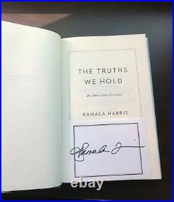 Kamala Harris, The Truths We Hold, 1st Edition Hardcover, Signed Book Plate