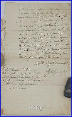 King George III SIGNED AUTOGRAPH Royal Warrant Benjamin Bloomfield George Yonge
