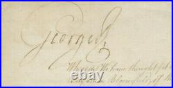 King George III SIGNED AUTOGRAPH Royal Warrant Benjamin Bloomfield George Yonge