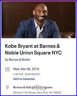 Kobe Bryant at Barnes & Noble NYC Meet and Greet, Photo Op, Signed Book