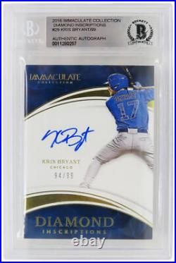 Kris Bryant Signed Cubs 2016 Immaculate Collection Card #25 (Beckett Slabbed)
