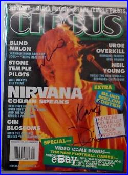 Kurt Cobain Grohl Novoselic Nirvana Signed Autographed Magazine PSA/DNA Circus