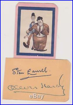 LAUREL & HARDY INK signed album page with their Vignette