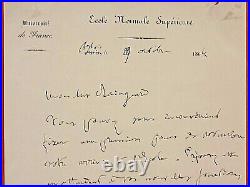 LOUIS PASTEUR Autograph Letter Signed Oct 9, 1866 to Colleague Prof. FRAMED
