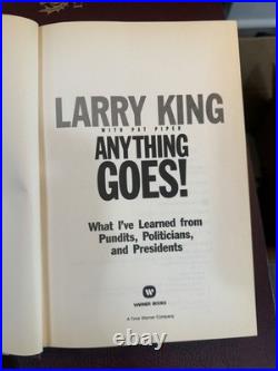 Larry King Anything Goes! Signed Hardcover 1st Printing with Dust Jacket 2000