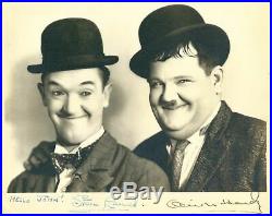 Laurel and Hardy Stan Laurel Oliver Hardy 8 x 10 Photo cast signed STAX UACC