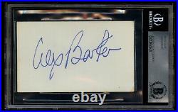 Lex Barker d1973 signed autograph 3x5 card Actor Portrayed Tarzan 1949-53 BAS