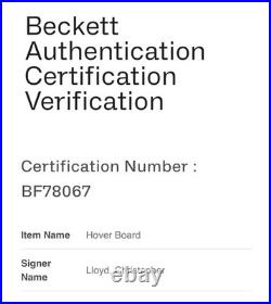 MICHAEL J FOX & CHRISTOPHER LLOYD Back to the Future Hoverboard Beckett