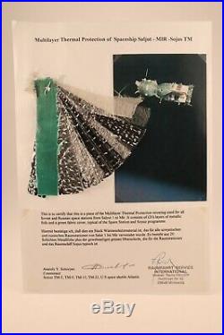 MIR / Soyuz Spaceship Thermal Protection Signed by Cosmonaut Anatoly Solovyev