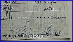 Marilyn Monroe Signed Check To Longtime Friend & Secretary Hedda Rosten May 1959