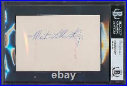 Martin Luther King Authentic Signed 4x6 Cut Signature Auto Graded 9! BAS Slabbed