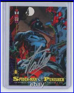 Marvel Cards Spiderman & Punisher #84 Signed Autographed By Stan Lee