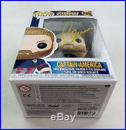 Marvel Civil War Captain America Funko POP Autographed by Chris Evans JSA COA