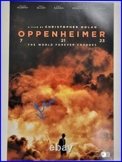 Matt Damon signed Oppenheimer 12x18 photo poster autograph Beckett BAS