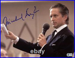 Michael Douglas Signed Autograph Wall Street 11X14 Photo BAS Beckett