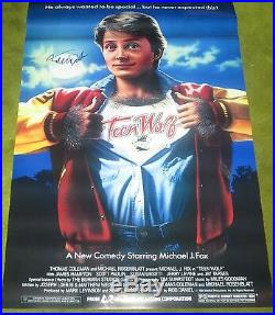 Michael J Fox Teen Wolf Signed Movie Poster 27x40 Authentic Autograph Proof Coa