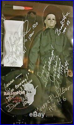 Michael Myers SIGNED by 5 Halloween Sideshow 2003 Figure Night He Came Home neca