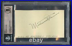 Milburn Stone d1980 signed on 3-22-48 autograph 2x3 cut Actor Doc on Gunsmok BAS